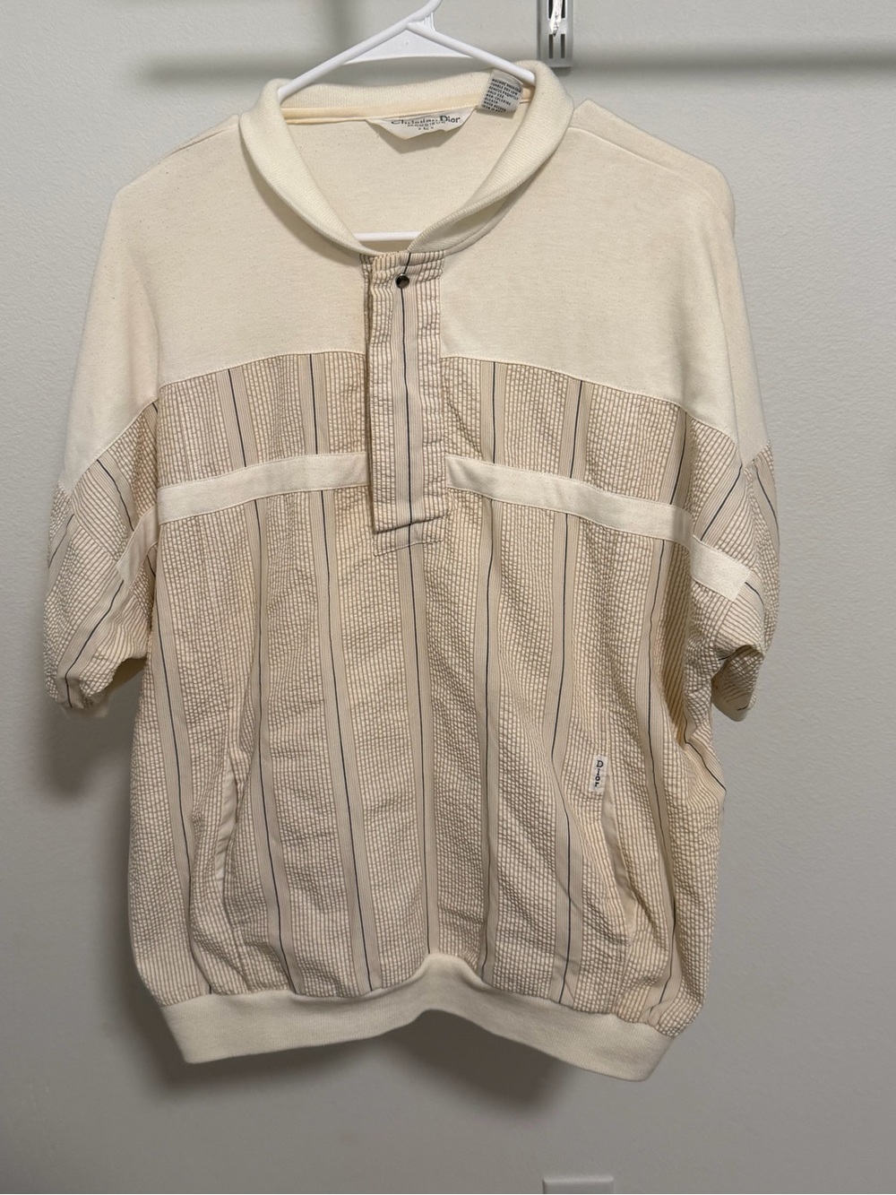 Dior Monsieur Cream Short-Sleeve Crewneck
